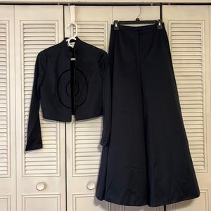 Paula Hian Signature bolero jacket with long gaucho style pants. Size 6